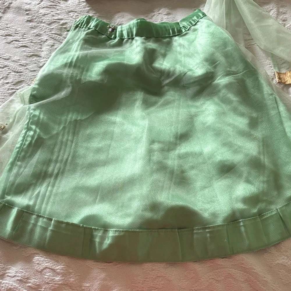 Lehenga Choli,traditional Indian Green & Gold 3pc Dress Needs Cleaning